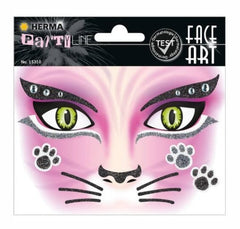 PEGATINAS FACE ART CAT GLITTERY FOIL | GRUPO ERIK EDITORES STICKERS | ENVASE 10 UDS. UNIDAD | 4008705153102