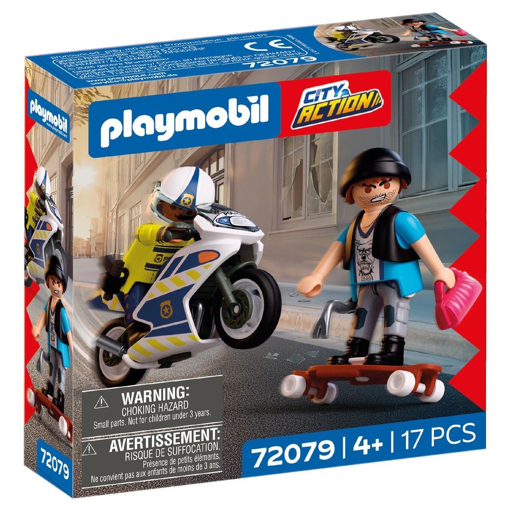 Playmobil persecución en moto juego de juguetes