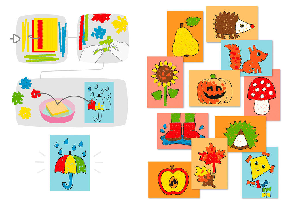 Set Creativo Aprender a Pegar Imágenes Otoñales HABA Imagen principal del producto