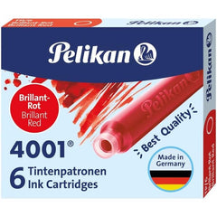 CARTUCHO TINTA PELIKAN 4001 TP6 ROJO | 10 UNIDADES | (PELIKAN, S,A,)