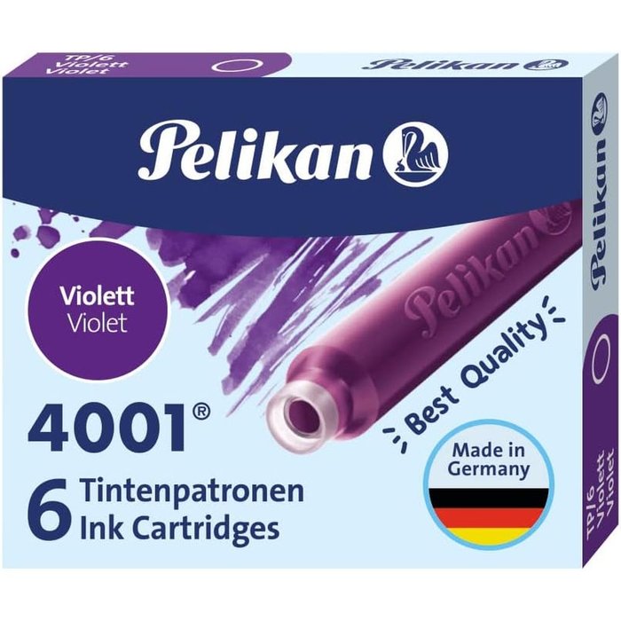 CARTUCHO TINTA PELIKAN 4001 TP6 VIOLETA | 10 UNIDADES | (PELIKAN, S,A,)