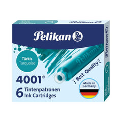 CARTUCHO TINTA PELIKAN 4001 TP6 TURQUESA | 10 UNIDADES | (PELIKAN, S,A,)