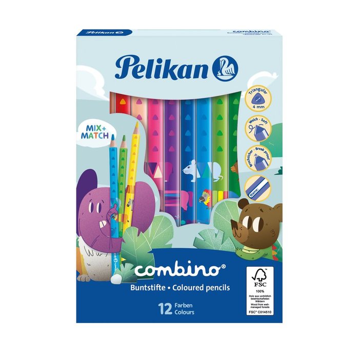 Lápiz Pelikan Combino Jumbo Triangular 12 Colores Surtidos Imagen principal del producto
