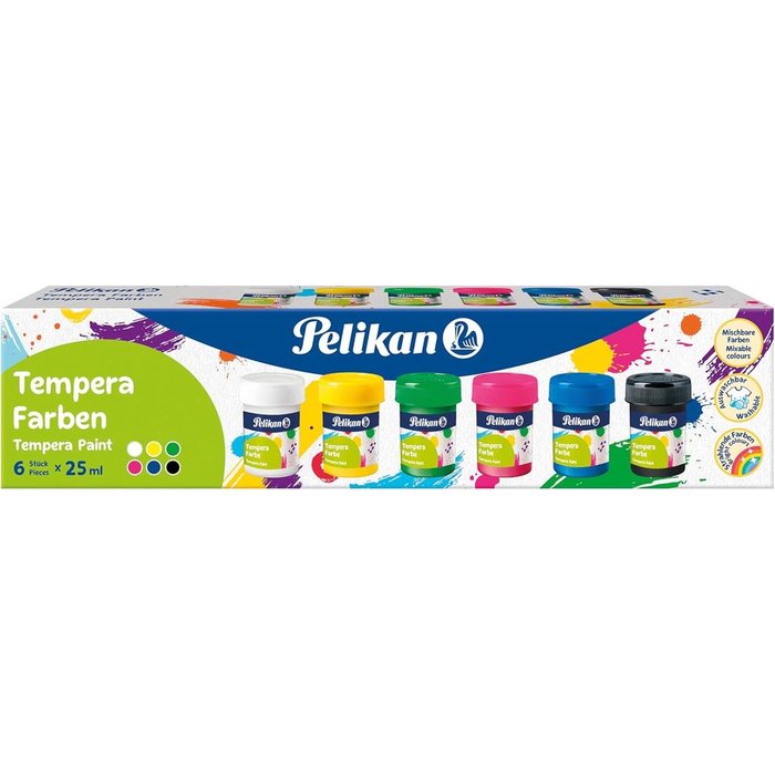 TEMPERA PELIKAN 25ML 6 COLORES SURTIDOS | 1 UNIDADES | (PELIKAN, S,A,) Imagen principal del producto
