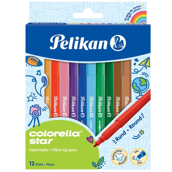 Rotulador Pelikan Colorella Star 12 Colores
