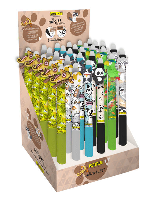 Expositor 30 bolígrafos borrables online Magixx Wild Life Marca Online