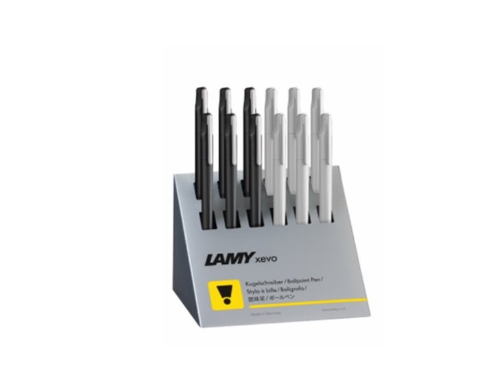 Expositor 12 Bolígrafos Lamy Xevo W652 Negro y Plata Imagen principal del producto