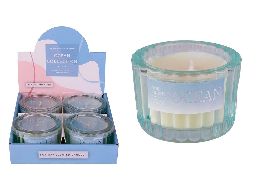EXP,4 VELA PERFUMADA DE SOJA AROMA OCEANO | PERFUMERIA MEDITERRANEAN | ENVASE 4 UDS. UNIDAD | 4015953738296