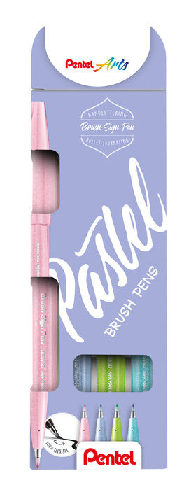 Rotulador Punta De Pincel Estuche Pastel 4 Colores | Pentel | Pack 1 Unidades Imagen principal del producto
