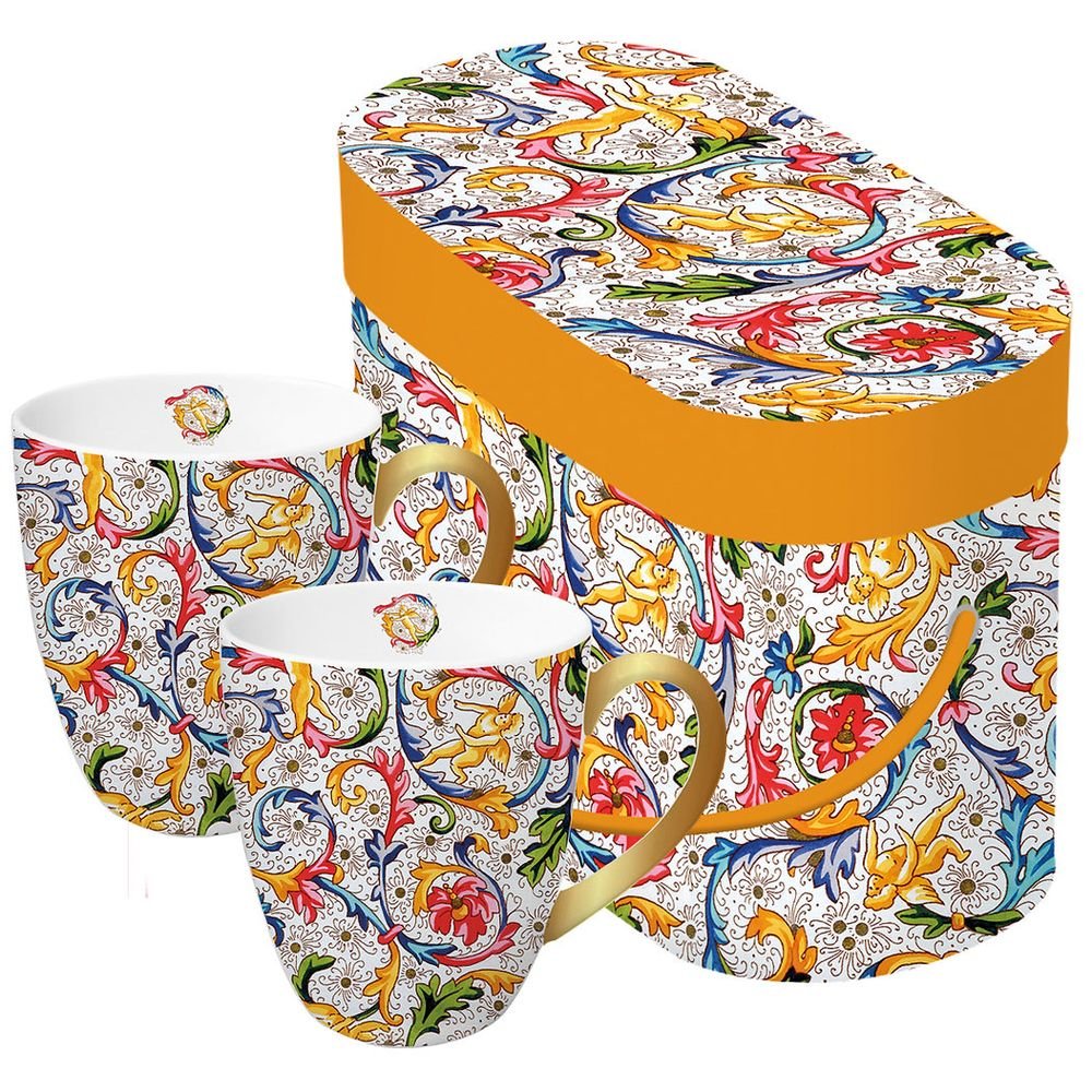 Set 2 Tazas Fiorentina Real Gold y Caja Regalo PPD