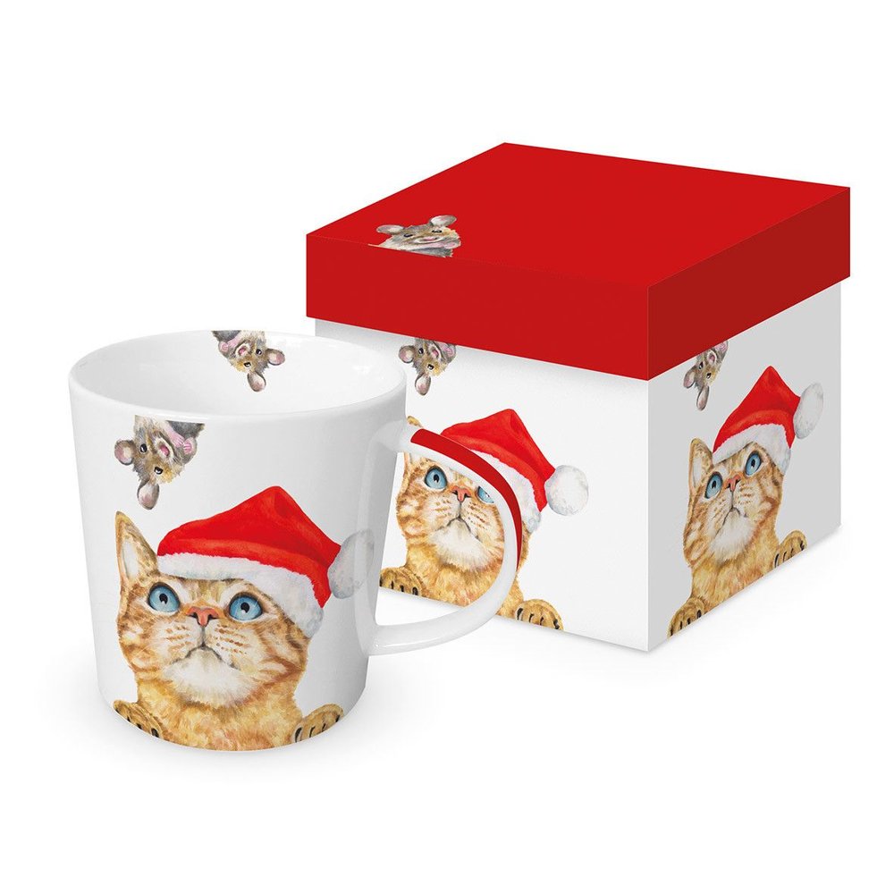 Taza Gato con Gorro Navidad + Caja Regalo Imagen principal del producto