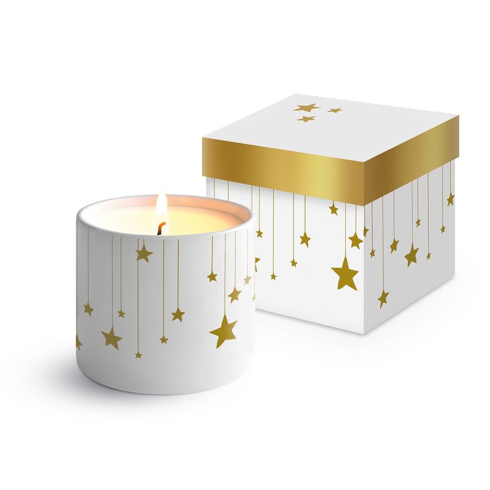 VELA PORCELANA FINA ESTRELLAS + CAJA REGALO | PPD | 1 UNIDAD | 4021766308458