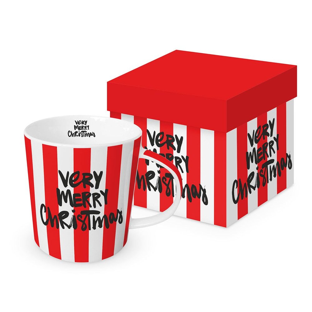 Taza Merry Christmas Roja y Blanca PPD con Caja Regalo Imagen principal del producto