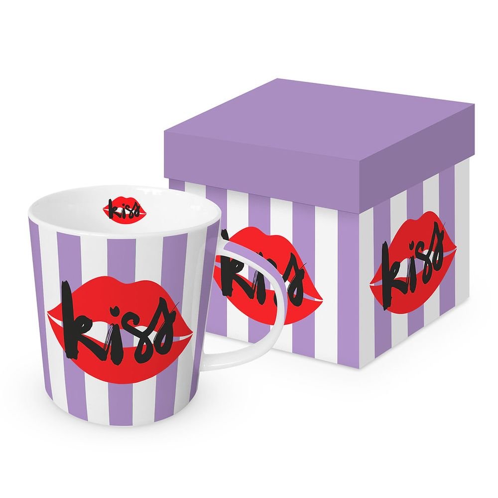 Taza Kiss Morado y Caja Regalo PPD Imagen principal del producto