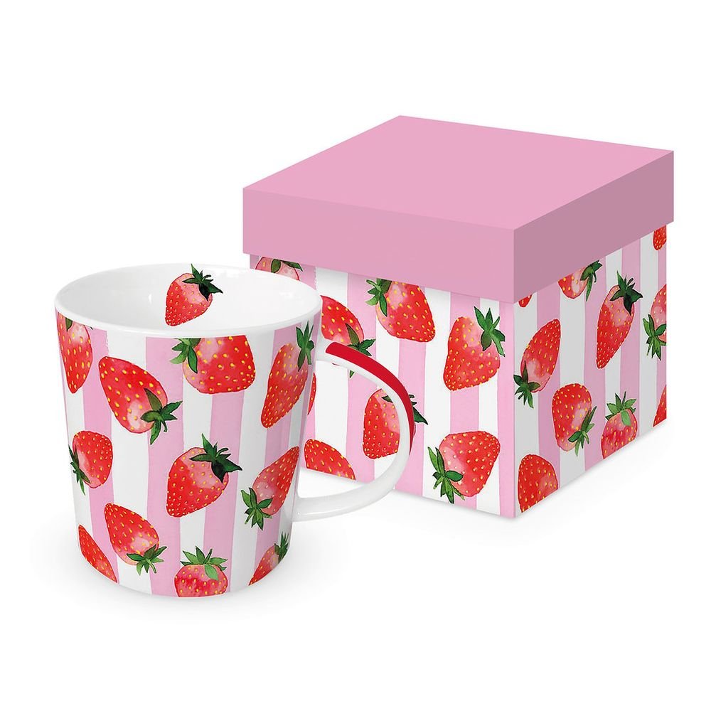 Taza Fresas + Caja Regalo