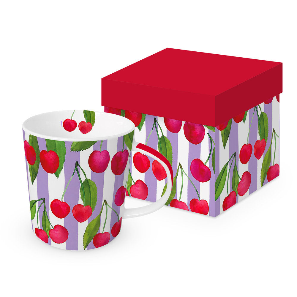Taza Cherry & Stripes PPD con Caja Regalo Imagen principal del producto