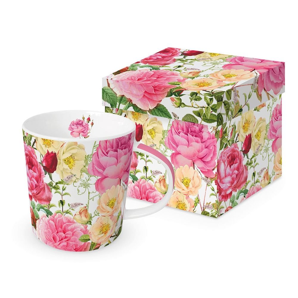 Taza rosas y caja regalo PPD porcelana Imagen principal del producto