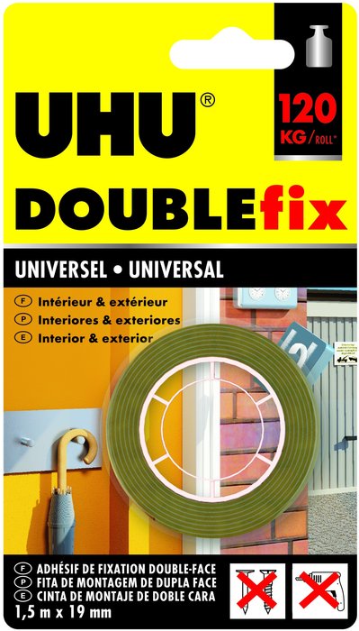Cinta Doble Cara Uhu 1,5 m Universal Interior Exterior Marca Productios Imedio