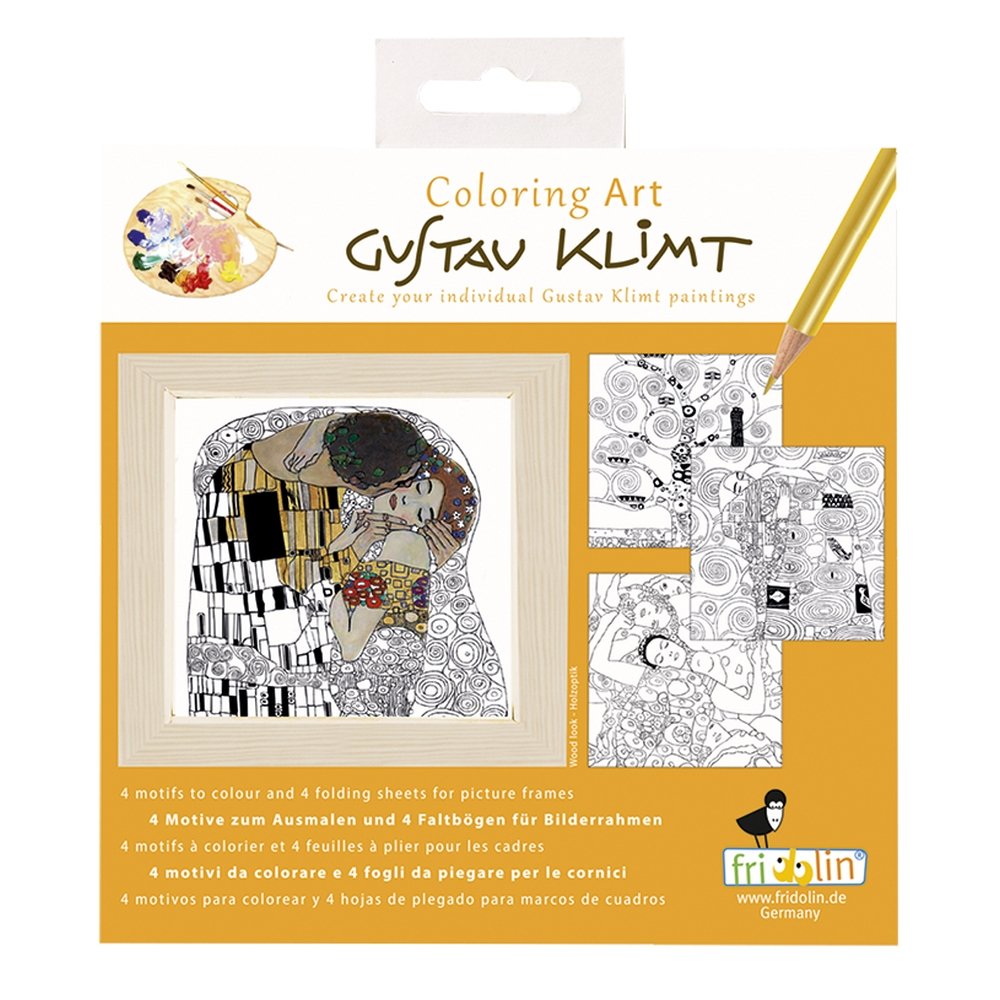 Set de Arte para Colorear Klimt 4 Imágenes Fridolin Arte