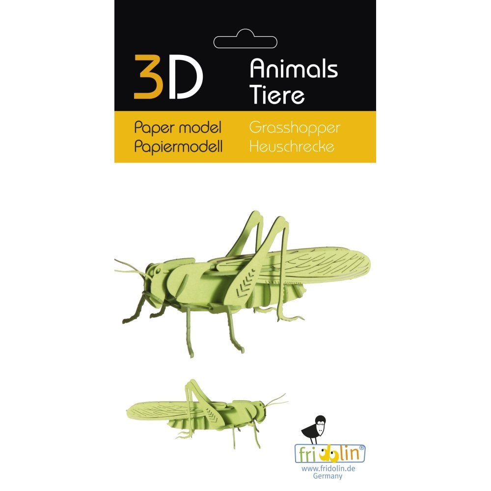 Maqueta Cartón 3D Saltamontes Fridolin Maquetas