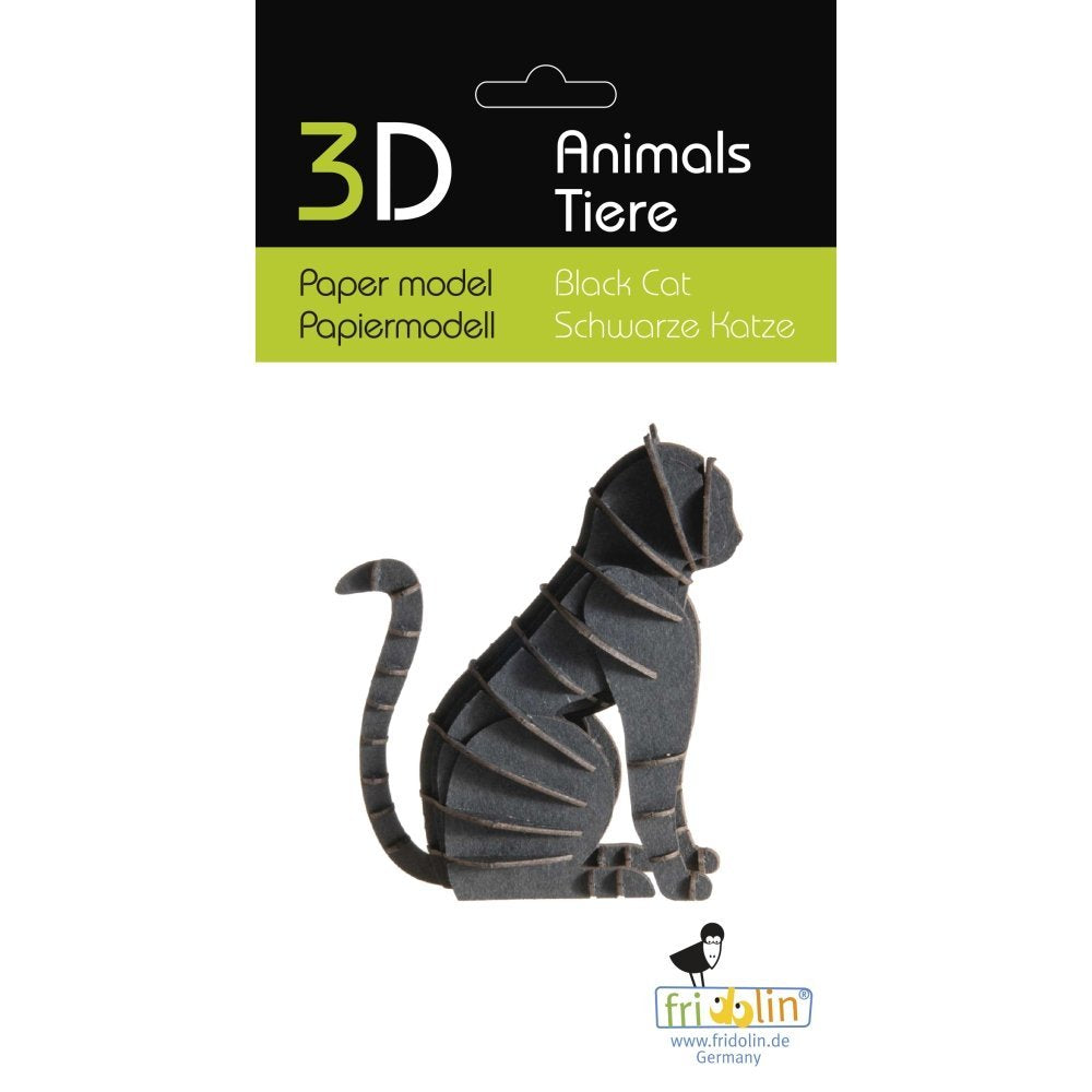 Maqueta Carton 3D Gato Negro Fridolin Maquetas
