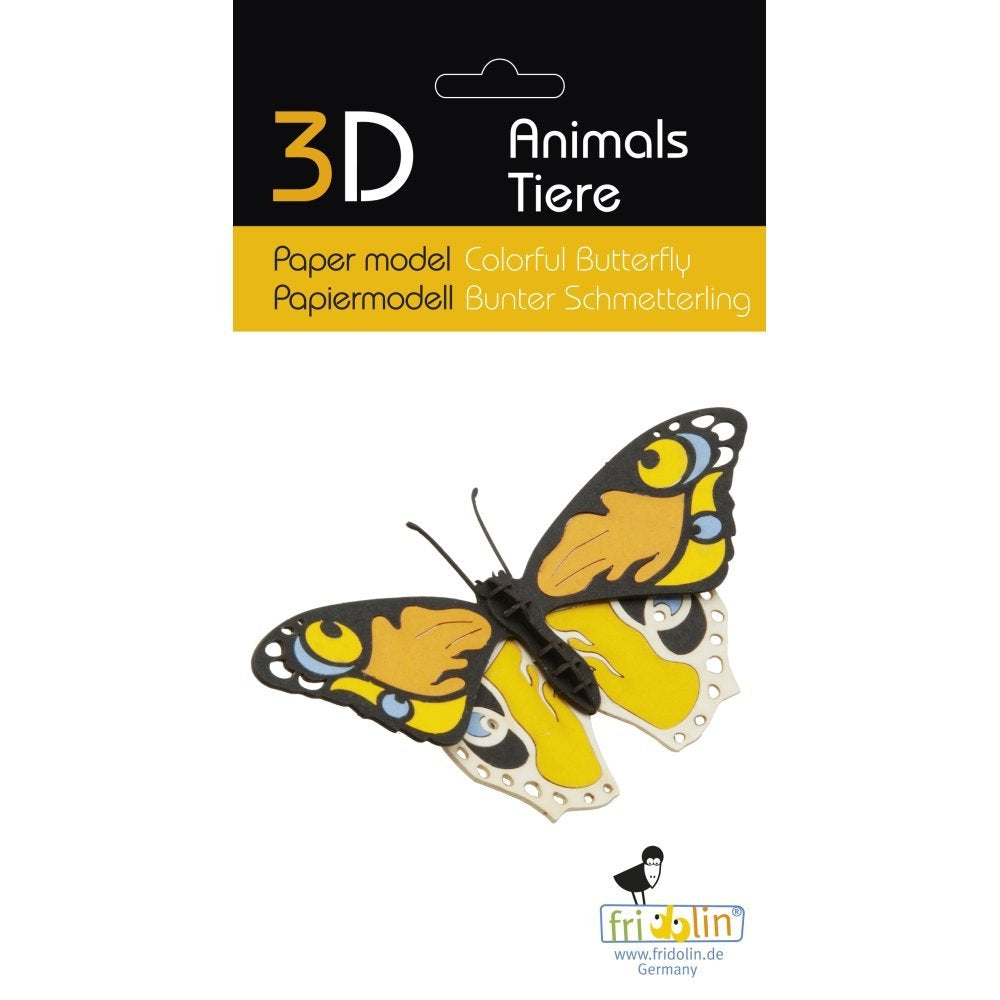 Maqueta Carton 3D Mariposa de Colores Fridolin Maquetas