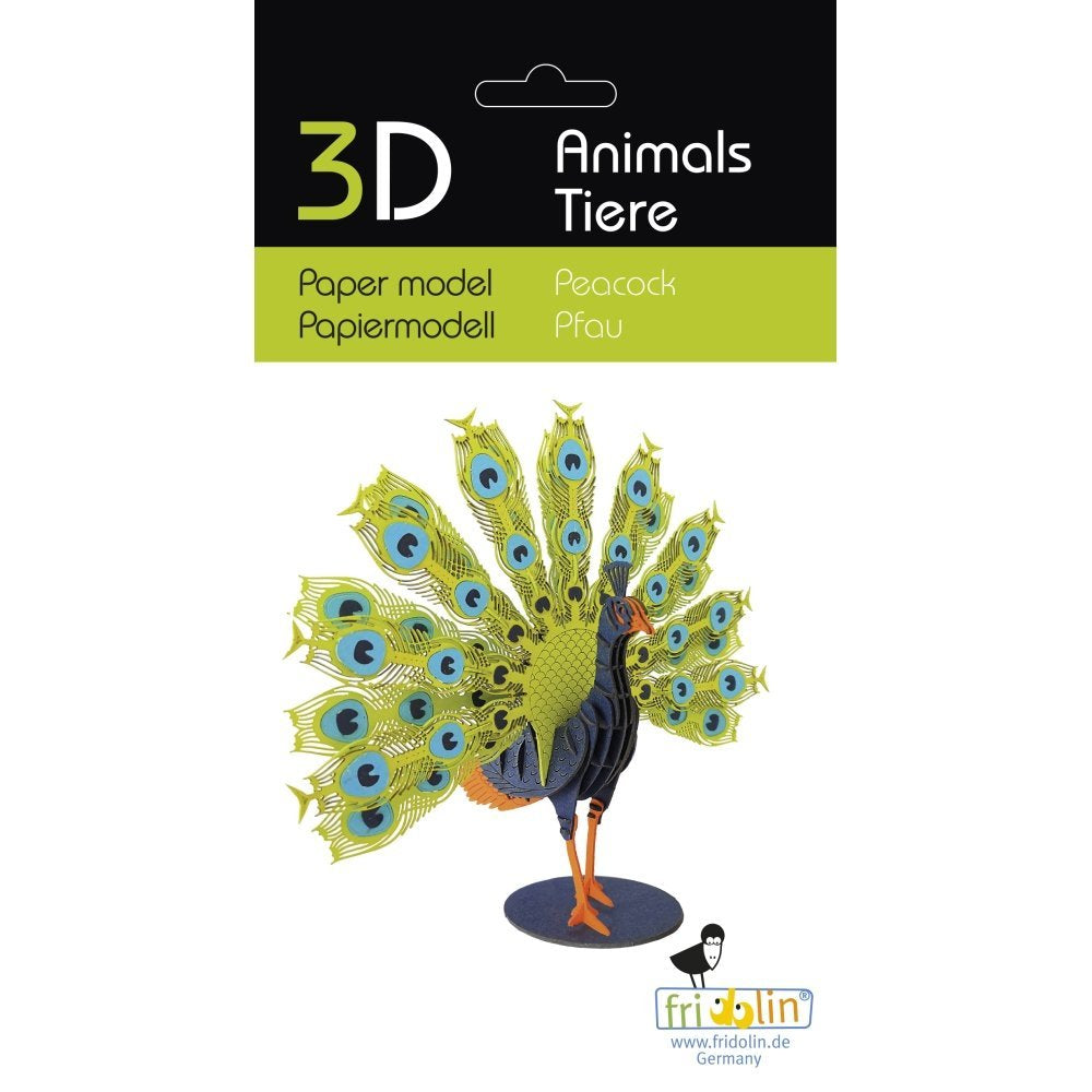 Maqueta Carton 3D Pavo Real Fridolin Maquetas