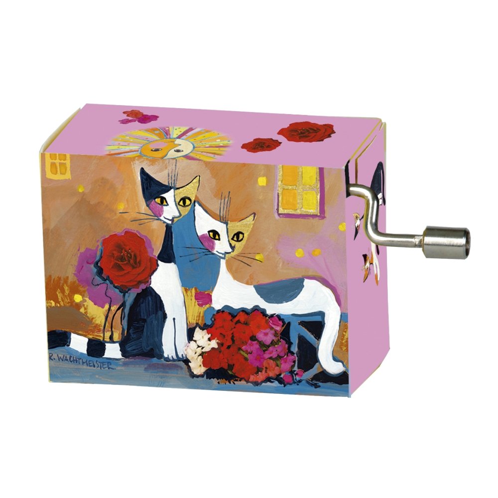Caja de Música Feliz Cumpleaños Wachtm/dos Gatos Flor Fridolin Arte Imagen principal del producto