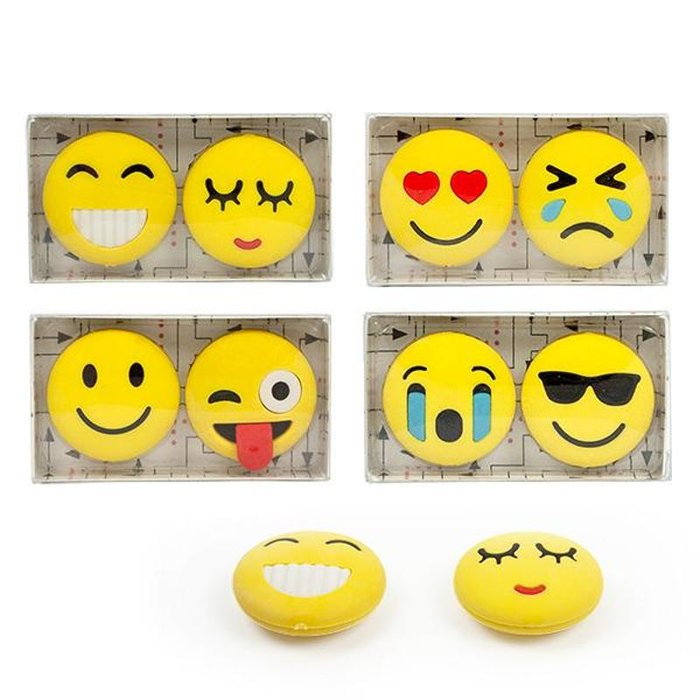 EXPOSITOR 24 SET 2 GOMAS ICONOS CARITAS SURTIDAS 3CMS APROX | 24 UNIDADES | (TRENDHAUS)