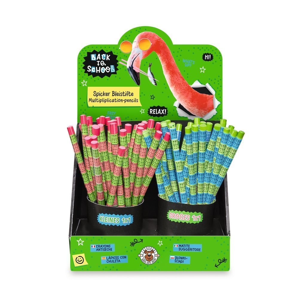 LAPIZ CON TABLAS DE MULTIPLICAR AFDS NE 2 MODELOS SURTIDOS | TRENDHAUS | ENVASE 90 UDS. UNIDAD | 4032722057112 Imagen principal del producto