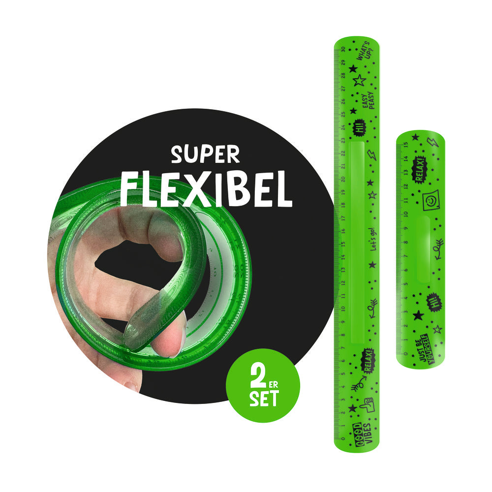 Set Reglas Flexibles de 15 cm y 30 cm TRENDHAUS Pack 3 Modelos Surtidos