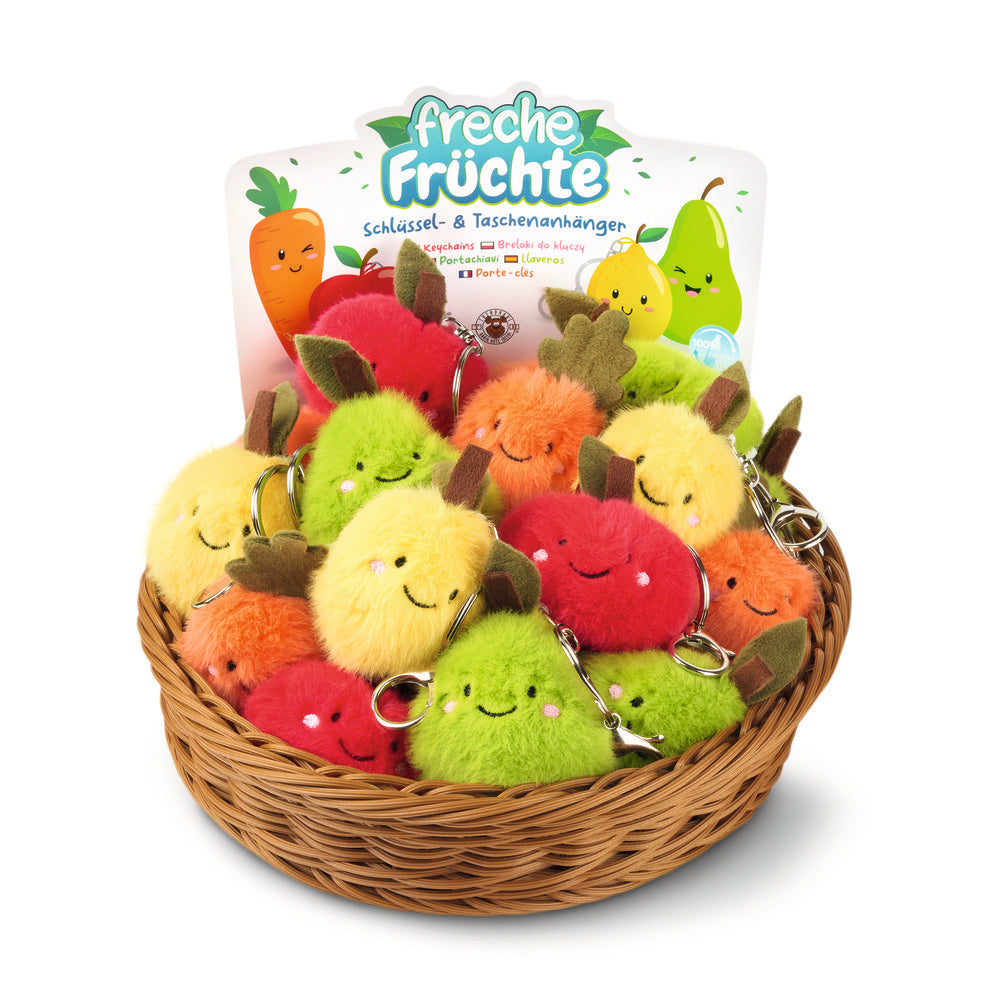 EXPOSITOR LLAVEROS PELUCHE DE FRUTAS 24 UNIDADES | TRENDHAUS | ENVASE 24 UDS. UNIDAD | 4032722058355 Imagen principal del producto