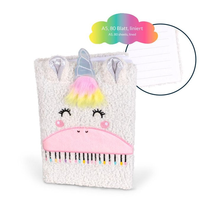 Libreta A5 Peluche Unicornio Rayada 80 Hojas TRENDHAUS Imagen principal del producto