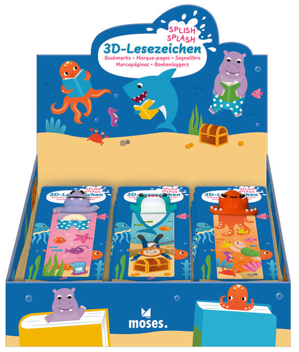 Expositor 12 Marcapaginas 3D Splish Splash Surtidos MOSES