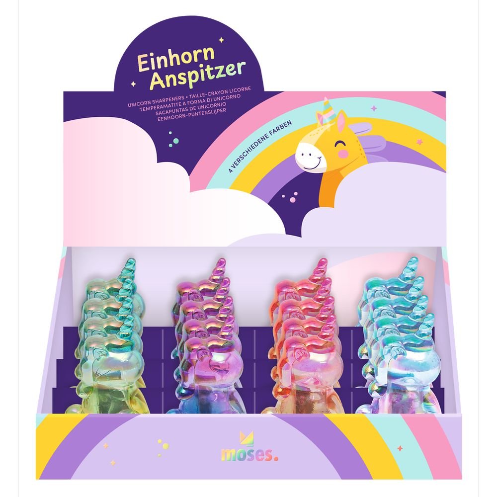 Expositor 16 Sacapuntas de Unicornio Surtidos MOSES Imagen principal del producto