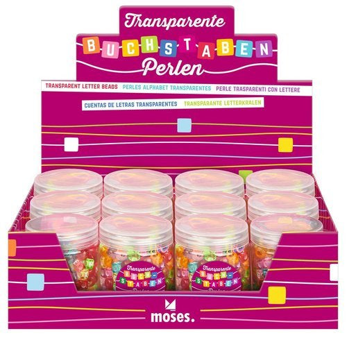 Expositor 12 Set Abalorios Letras Transparentes MOSES Imagen principal del producto