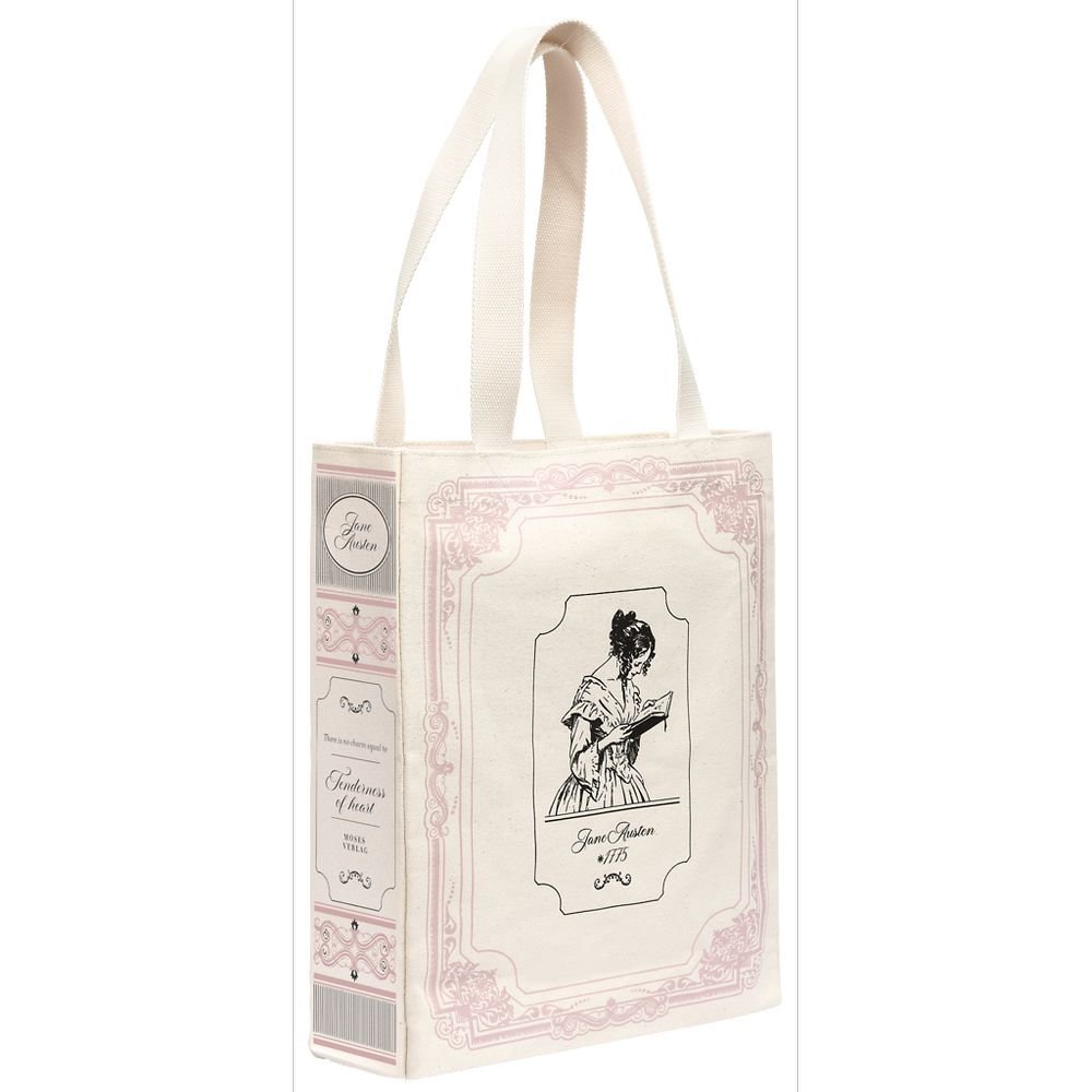 BOLSA DE TELA DE LA COMPRA CON FONDO JANE AUSTEN | MOSES Imagen principal del producto