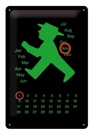 Placa de Metal Berlin Ampelmann Grun Nostalgi Art 20x30 cm