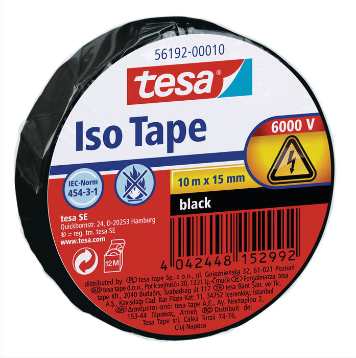 Cinta Aislante 10x15 Negro Tesa Pack 10 unidades Imagen principal del producto