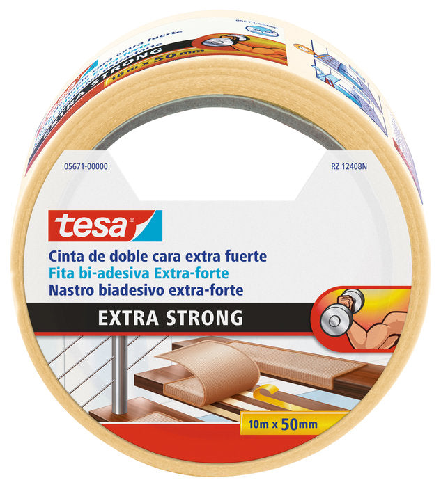 CINTA DOBLE CARA EXTRA FUERTE 10M X 50MM BEIGE MOQUETAS | 1 UNIDADES | (TESA TAPE, S,A,) Imagen principal del producto