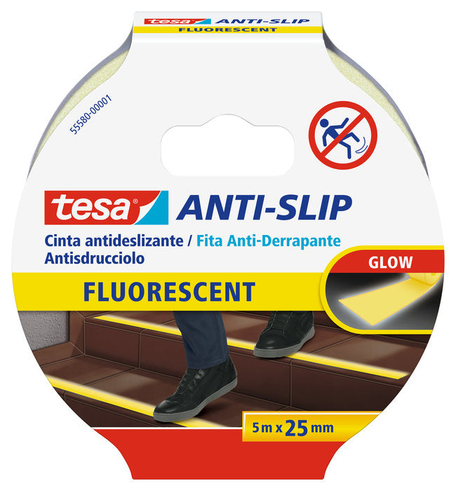 CINTA ANTIDESLIZANTE 5M X 25MM FLUORESCENTE | 1 UNIDADES | (TESA TAPE, S,A,) Imagen principal del producto