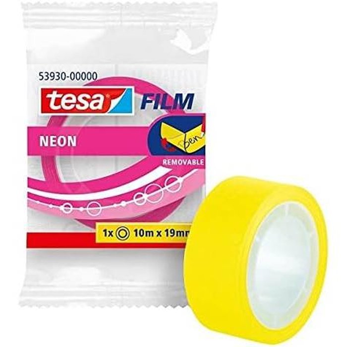 CINTA ADHESIVA TESAFILM NEON 10X19 AMARILLO/ ROSA | 20 UNIDADES | (TESA TAPE, S,A,) Imagen principal del producto