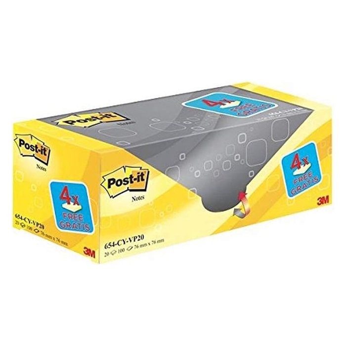 Nota Adhesiva Post-it 76x76mm Amarillo Canario Marca Post-it Pack 100 hojas Imagen principal del producto