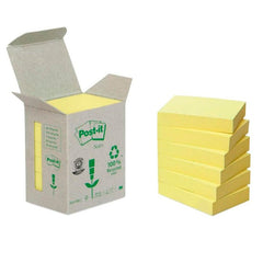 NOTA ADHESIVA POST-IT 38X51MM 6X100H RECICLADA AMARILLA | 1 UNIDADES | (POST-IT)