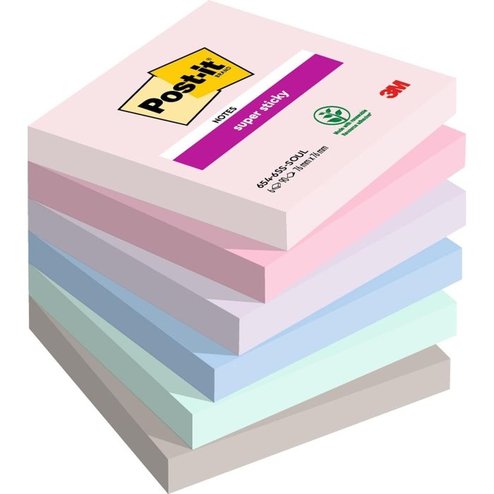 NOTA SUPER ADHESIVA POST-IT 76X76MM 6X90H SOUL | 1 UNIDADES | (POST-IT)