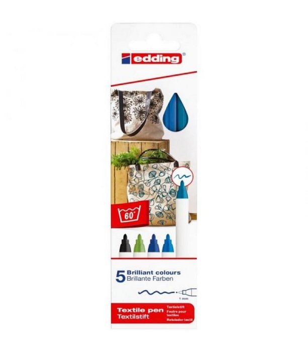 Rotulador Textil 4600 Edding Estuche 5 Colores Frios | Edding | Pack 1 Unidades Imagen principal del producto