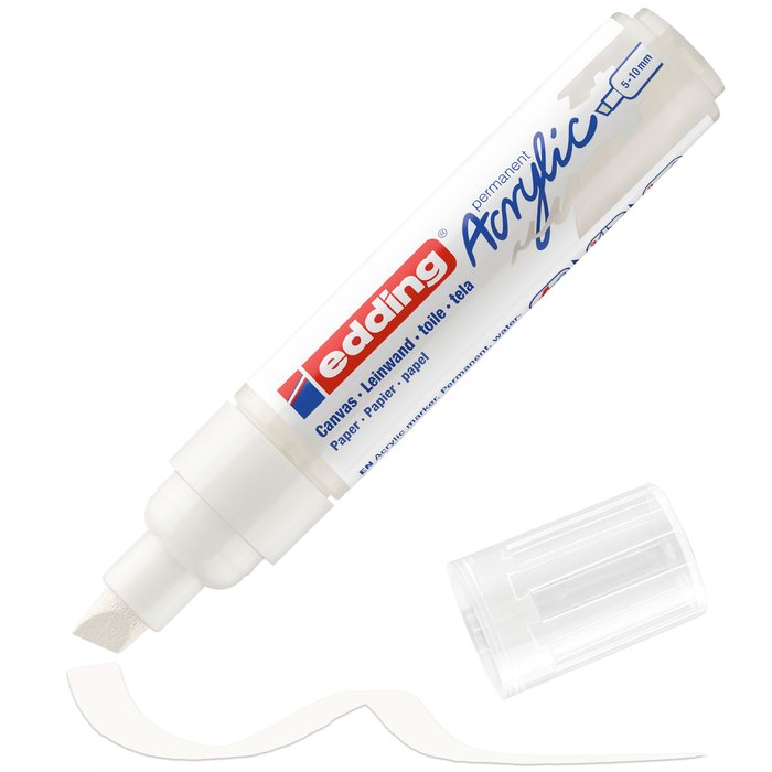 Rotulador Acrilico Edding 5000 Trazo Grueso Blanco