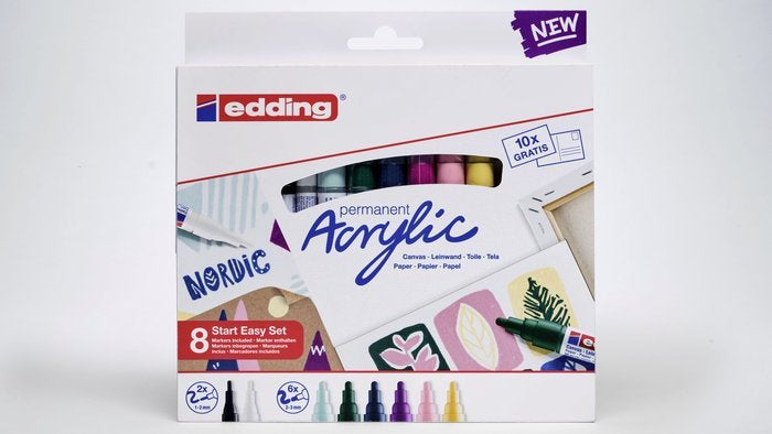 Rotulador Acrilico Edding 5300 Trazo Fino 8 Colores Surtido | Edding | Pack 1 Unidades Imagen principal del producto