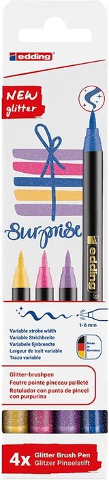 Rotulador Edding 1340 Glitter 4 Colores Surtidos | Edding | Pack 1 Unidades Imagen principal del producto