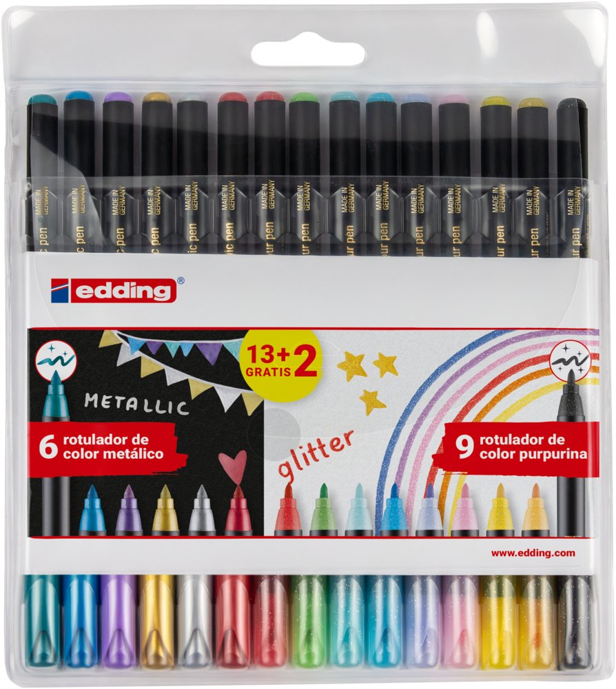 Rotulador Edding 1200 13+2 Metalico Glitter Surtidos Imagen principal del producto